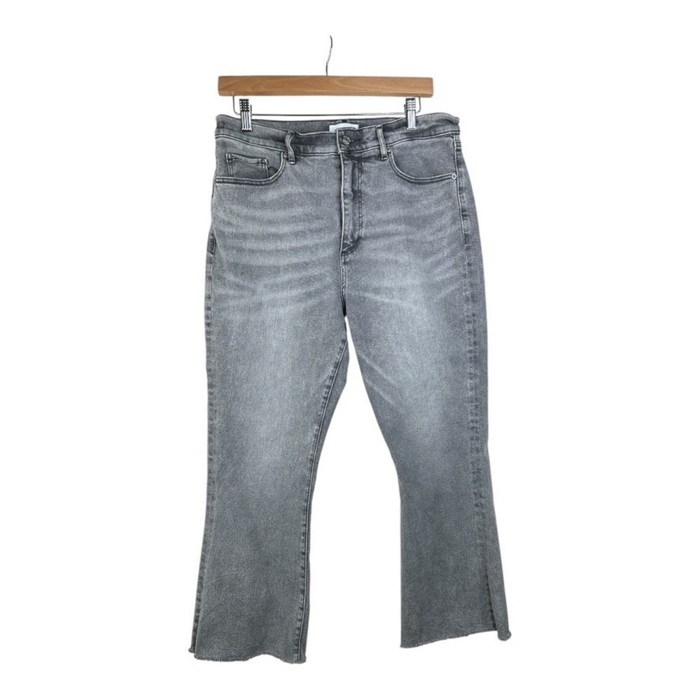 LOFT Women's Gray The Kick Crop Denim Jeans Pants Size 12 / 31